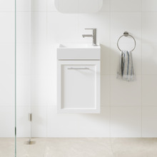 Dunes 400mm Matte White Wall Hung Single Vanity with Integrated Basin